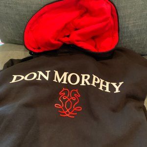 Don Morphy Men's XL Black Hoodie with Red Trim